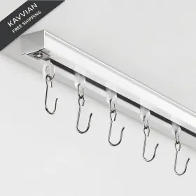 Zhg-bai-4 Teakmama Ceiling Curtain Track With Roller Hooks 9ft - 12ft White