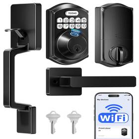 Teeho B0fnzs835x Te012w-h Wifi Keypad Door Lock Handle Set Fingerprint Smart Locks Front