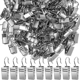 Teenitor 445041224283 100 Pcs Small Curtain Hooks Clips Bag Stainless Steel Cu