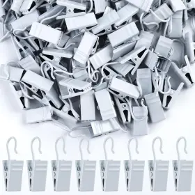 Tcyz018 Teenitor 100 Pack White Curtain Clips Hooks Stainless Steel Small For H