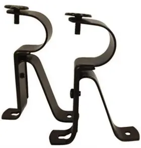Vsp-43 Tejatan Curtain Rod Brackets - Black Set Of 2 -adjustable Also Known As