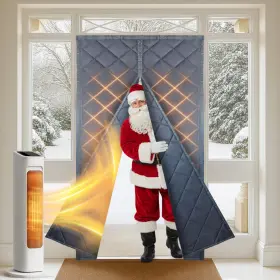 00006 Temperdoor Magnetic Thermal Insulated Door Curtain - 32 Inch X80 Gray Ene... Fast Ship