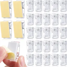 Clips-28 Tenare 30 Pieces Self-adhesive Clips Wall Tapestry Sticky Plastic Photo Small