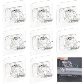 Tendiren 796917339622 Curtain Rod Bracket No Drilling 8pcs Self Adhesive Brackets Nai
