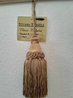 10367 Textile Studio Tassel Curtains Drapes Gold Coin Color W Fringe 8 Inch Long New