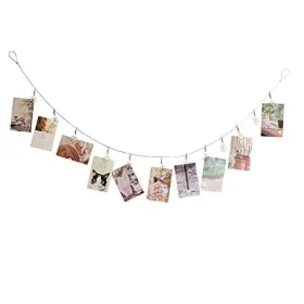 Tfu-tech 719889676809 Multi-purpose Steel Wall Hanging Photo Display Cable Wire Rod With 12 Flower