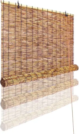 Tgzwme 611830691353 Reed Curtain Bamboo Light Filtering Roller Shades 47 Inch W X 71 H Retro Natura
