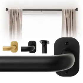 66-120 The Home Space Marketplace 199284442382 Blackout Curtain Rod Wrap Around Design Adjustable Inches Wall/ceili