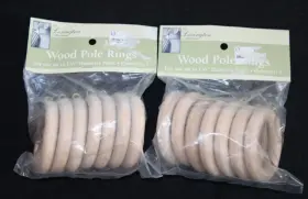 The Lexington Collection 042437015530 2 Pkgs New Old Stock Wooden Pole Curtain Rings 1 3/4 Inch Collection-#9