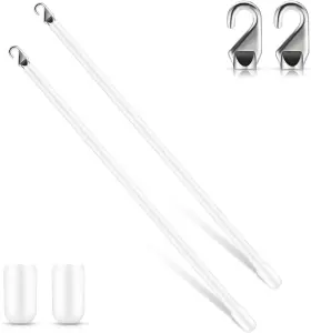 Gfa-therwen-944 Therwen 2 Pcs White Fiberglass Blind Wand Vertical Long 17 Inch