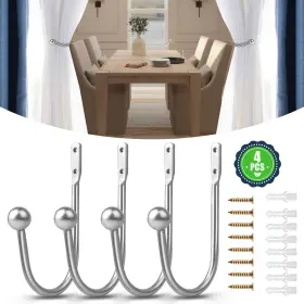 Thesiliconvalley 601549179365 4pcs Wall Mount Curtain Holdback Rugged Durable Drapery Tiebacks Window Holder