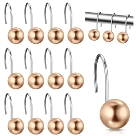 Mii-threehoney-3721 Threehoney 12 Pcs Cute Shower Curtain Hooks Rings Artificial Pearl Decora