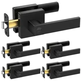 B0fjbsfy8s Ticonn 5pk Matte Black Door Handles Interior Reversible Square Levers Knob