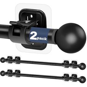 Tidisort 0006 Curtain Rods No Drilling For Windows 5/8 Inch Diameter 30 To 45 2pcs Black