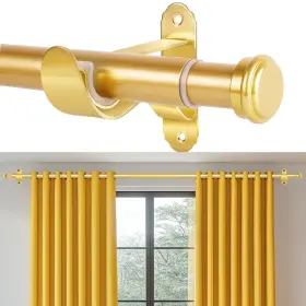 Cd000114c Tidisort Heavy Duty Gold Curtain Rods For Windows 15 To 60 Inch 1-inch Diameter Adjus
