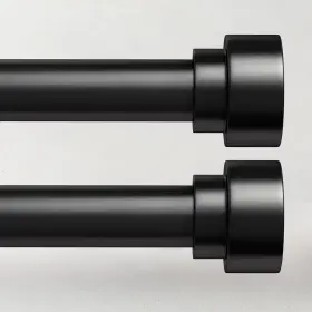 Time Forest 027685080424 Curtain Rods For Windows 48 To 84 1 Inch 32 90 2 Pack Black