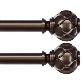 Time Forest 679070005811 2 Pack Curtain Rods For Windows 72 To 144 Inches 6-12ft 1 Inch Bronze Adju