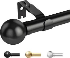 Time Forest 742404763555 Curtain Rods For Windows 48 To 84 1 Inch Black Heavy Duty 32 -90