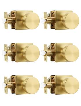 Tinewa B0fbwp5hpm 6 Pack Gold Interior Passage Door Knob Handle For Closet And Hallway
