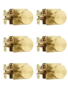 B0fbwp5hpm Tinewa 6 Pack Gold Interior Passage Door Knob Handle For Closet And Hallway B0fbwp5hpm Tinewa 6 Pack Gold Interior Passage Door Knob Handle For Closet And Hallway