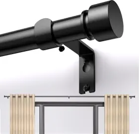 17-178 Titanock 760752737059 Black Curtain Rod 17 To 178 Inch 15ft Adjustable Matte