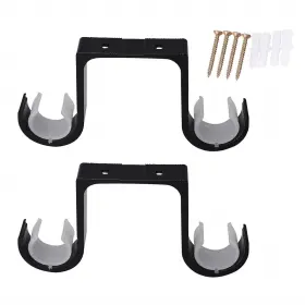 Cv-a3a3-qs1a Tiweio Aluminum Alloy Ceiling Mounted Curtain Brackets - 2pcs Black