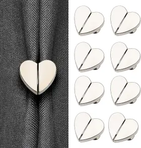 Ht821 Tizee 8 Pair Heart-shaped Magnetic Curtain Closure Clips Decorative Detachab