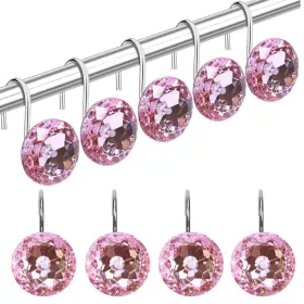 Us-clb0450 Toaob The One And Only Baby 12pcs Round Curtain Hooks Rings Stainless Steel Rhinestone Decorative R