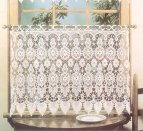 Todays Curtain 3297 Medallion Macram Tier 24 Inch Ecru 35w X 24l