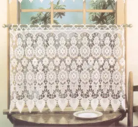3297 Todays Curtain Medallion Macram Tier 24 Inch Ecru 35w X 24l