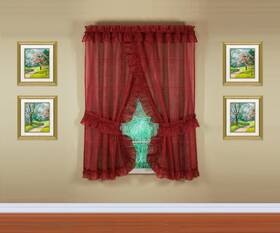 Todays Curtain 647506013051 Emelia Priscilla Sheer Pair 60 Inch W X 63 L Burgundy 5-piece