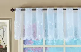 Ca1051k Todays Curtain Sorento Embroidered Sheer Valance 13 Inch White 59 W X L