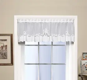 Ca1103k Todays Curtain Plymouth Classic Battenburg Applique Sheer Valance 14-inch
