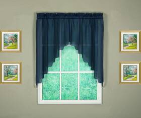 Todays Curtain Ca2002p-aa Emelia Original Voile Swag Pair 38 Inch Navy 60 W X L