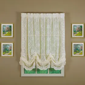 Lh0707p Todays Curtain Hopewell Lace Balloon Shade Cream 59w X 63l