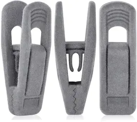 Tofiigrem 606895969110 Grey Velvet Clips For Hangers - 20 Pcs Gray Non Slip Hanger Cli