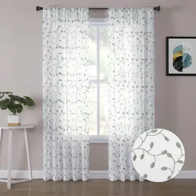 Emxyzsggreen5484 Tollpiz Leaves Sheer Curtain Sage Green Leaf Embroidery Bedroom Curtains Rod