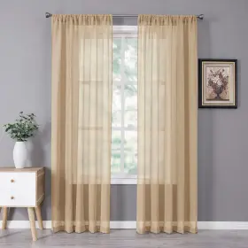 Sddlbeige5472 Tollpiz Sheer Curtain Linen Textured Living Room Curtains Light Filteri