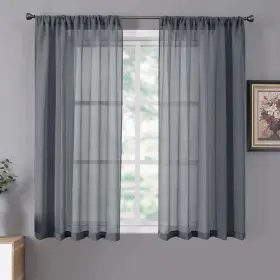 Sddldkgrey5463 Tollpiz Sheer Curtains Linen Textured Bedroom Curtain Sheers Light Filtering