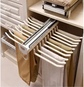 Tonchean 973357081180 Pull Out Pants Rack Hanger Bar 22 Arms Steel Trousers