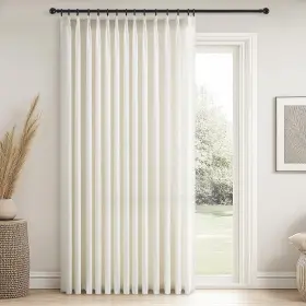 Cl217hzrb Topfinel 108 Inch Pinch Pleated Linen Curtains 1 Panels Natural Semi Sheer Cu