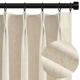 Cl219hzrbcream100x213-2 Topfinel Beige Blackout Curtains And Drapes 84 Inch Length Cream Pinch Pleat F