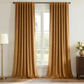 Cl223gold-rbpp-132x243-2 Topfinel Room Darkening Velvet Curtains 96 Inch Long Soundproof Floor To Cei