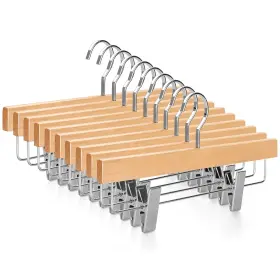 Ct03 Topia Hanger Pants Hangers Luxury Natural Wooden Skirts With 2 Big P