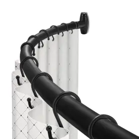 Csr20 Toprod Curved Shower Curtain Rod Black Round 48-72 Inches