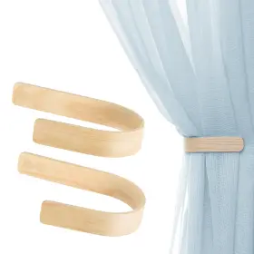 Toros Store 739608363308 Wood Curtain Holdbacks - Set Of 2 Modern Farmhouse Holdback For Drapes Hooks