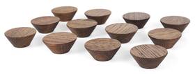 Toros Store Cwk0 12 Pack Wood Cone Cabinet Knobs Brown - 1 Inch Diameter Round Shape