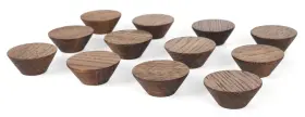Cwk0 Toros Store 12 Pack Wood Cone Cabinet Knobs Brown - 1 Inch Diameter Round Shape