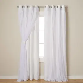 Eh8256-09 Town & Country Luxe 2-84g Catarina Layered Solid Blackout And Sheer Window Curtain Pane