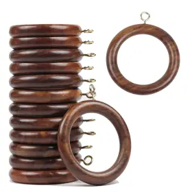 Tr-cr-01 Tr Wood Hub Premium Wooden Curtain Rings For Window And Door Decoration 24 Pieces